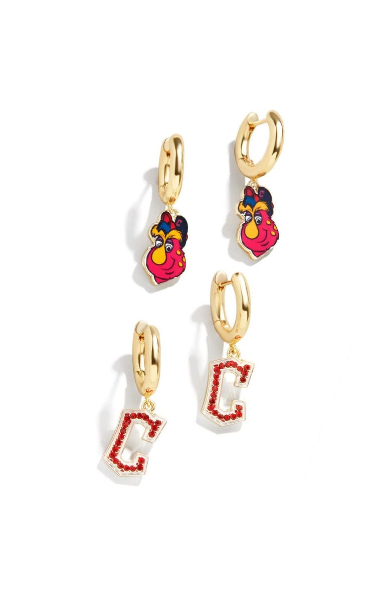 BaubleBar Women's BaubleBar Gold Cleveland Guardians Team Earrings Set, Main, color, Gold
