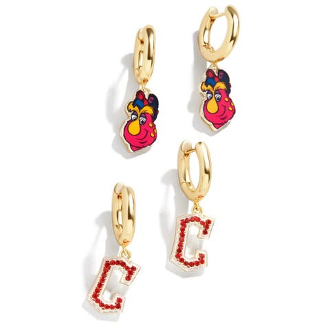 Women's BaubleBar Gold Cleveland Guardians Team Earrings Set