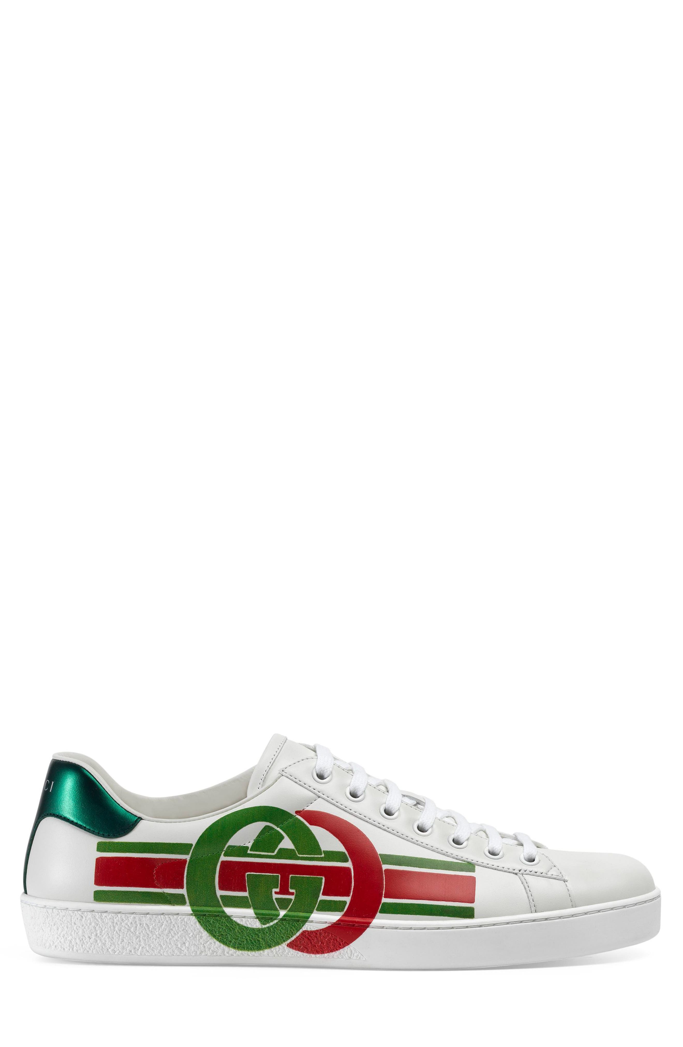 Gucci New Ace Logo Sneaker, Alternate, color, 