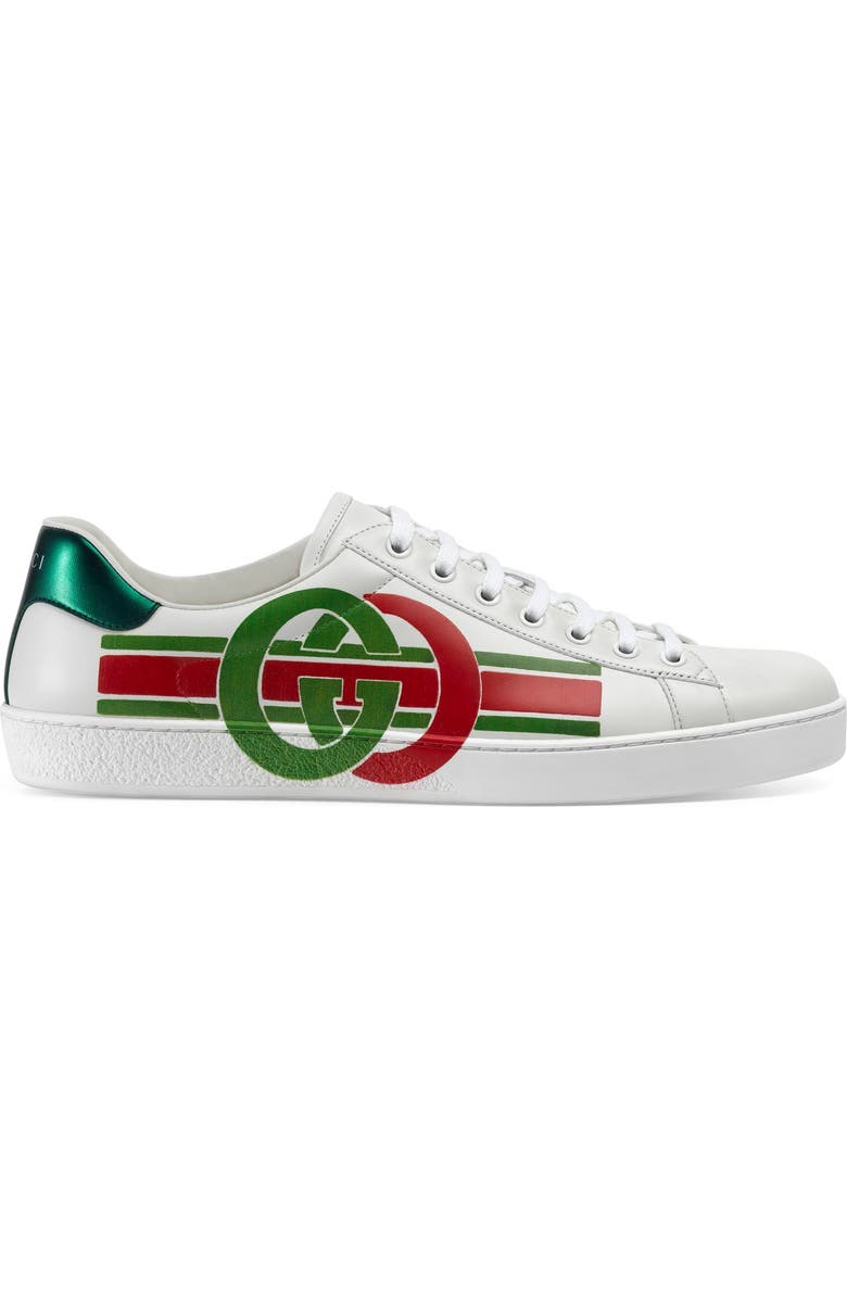 Gucci New Ace Logo Sneaker, Alternate, color,