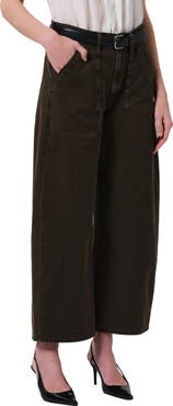 Citizens of Humanity Ayla High Waist Crop Wide Leg Twill Utility Pants