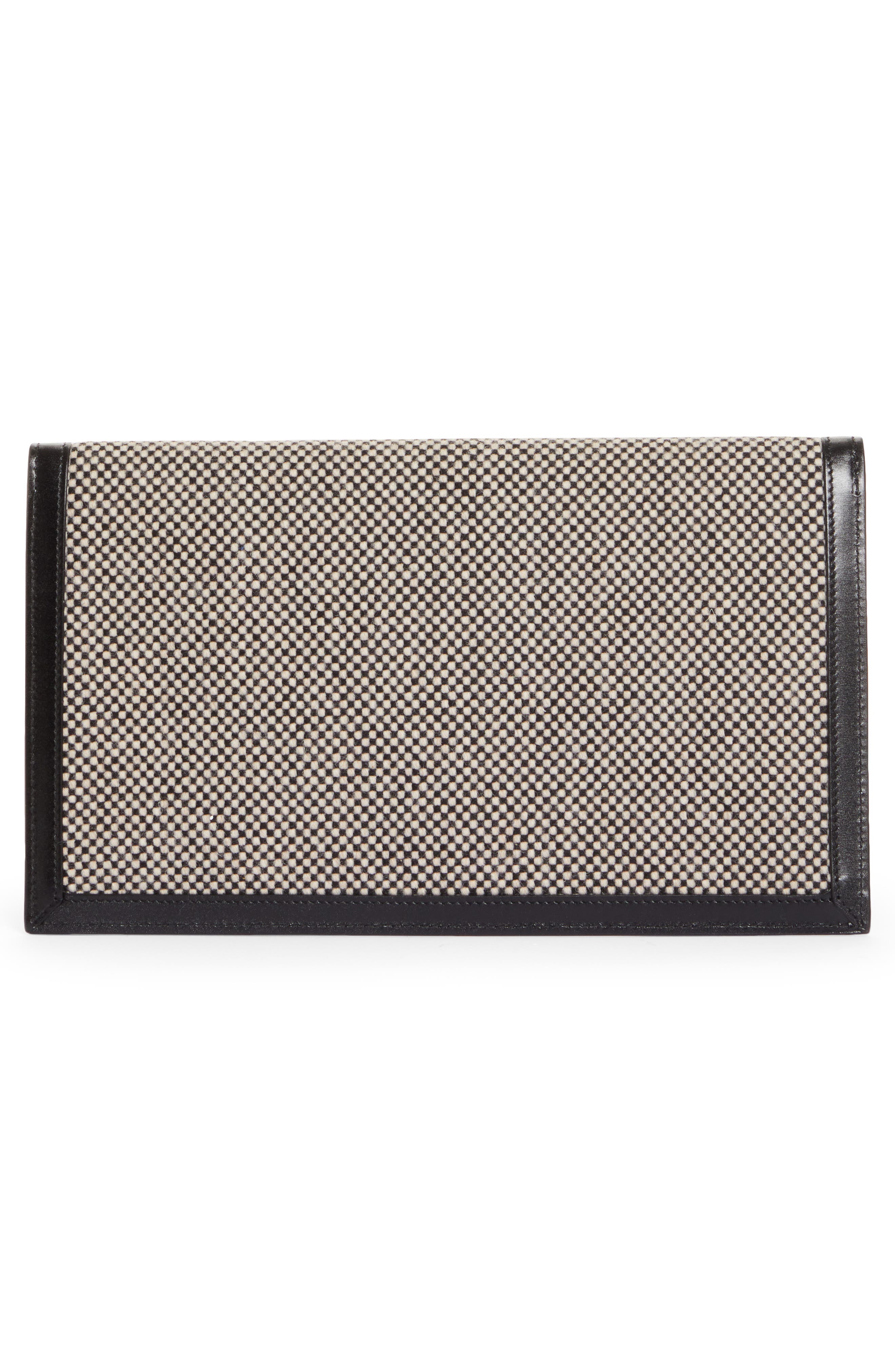 Saint Laurent Uptown Tweed & Leather Clutch, Alternate, color, 