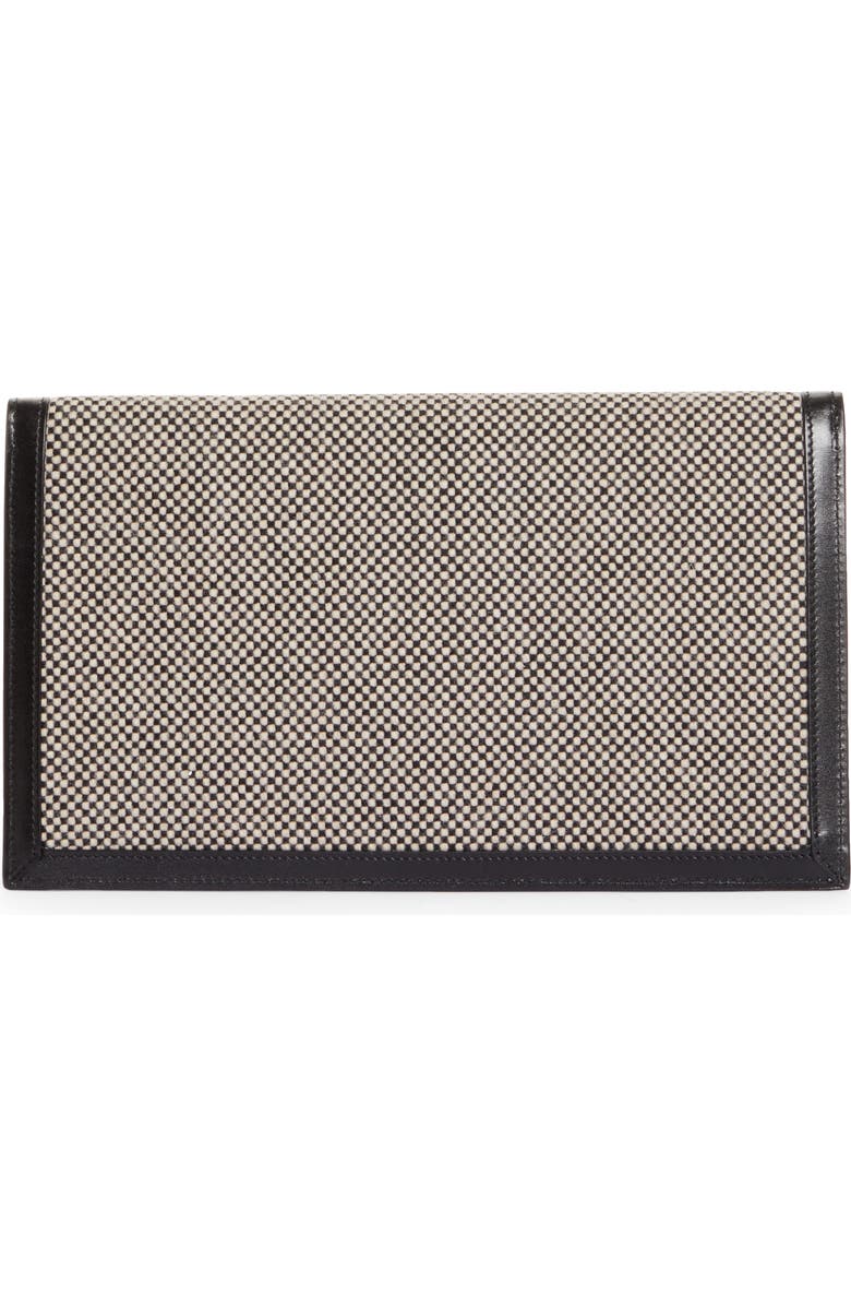 Saint Laurent Uptown Tweed & Leather Clutch, Alternate, color,