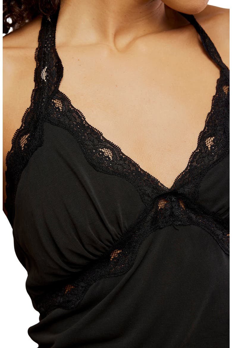 Brooke Lace Trim Halter Top, Alternate, color, BLACK