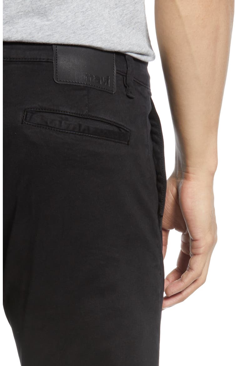 Johnny Slim Fit Twill Chino Pants, Alternate, color, BLACK SATEEN TWILL