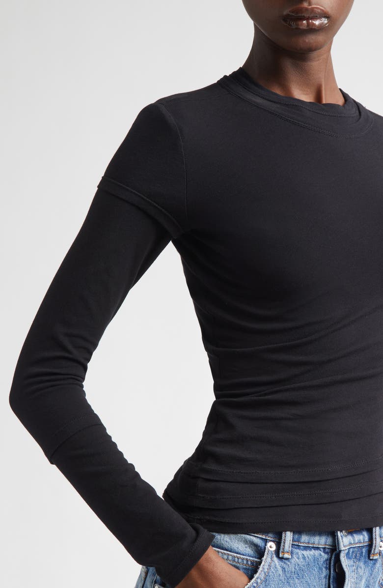 Alexander Wang Long Sleeve Layered T-Shirt, Alternate, color, Black