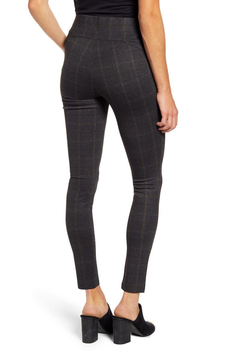 Plaid Ankle Leggings (Nordstrom Exclusive), Alternate, color, CHARCOAL BROWN