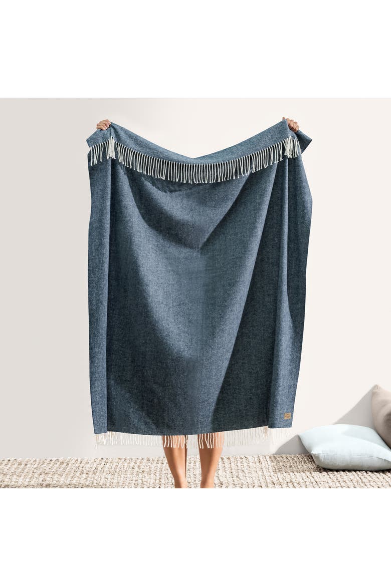 Italian Herringbone Throw, Alternate, color, Navy