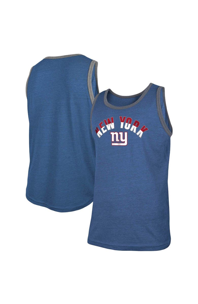 New Era Men's New Era Heathered Royal New York Giants Ringer Tri-Blend Tank Top, Main, color,