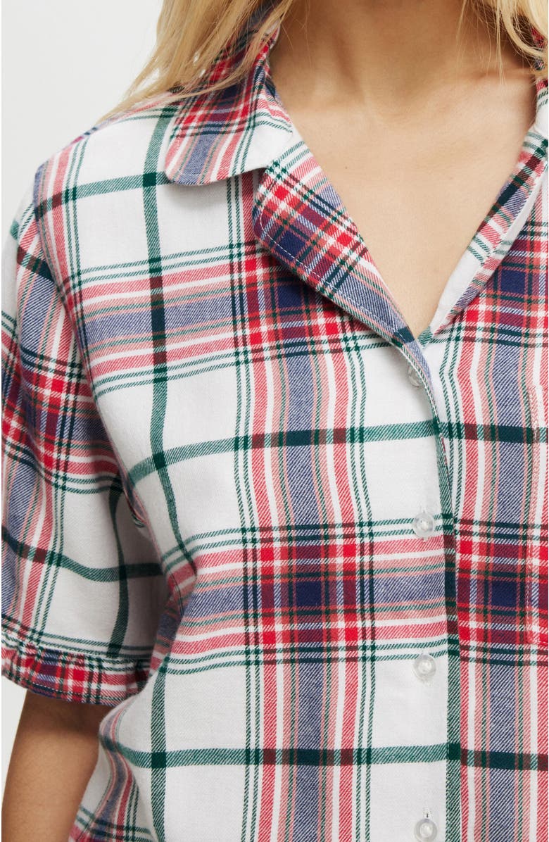 COTTON ON BODY Flannel Short Sleeve Shirt And Short Sleep Set, Alternate, color, 