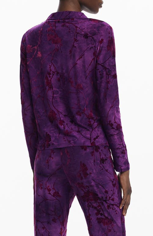 Desigual Floral Button-up Shirt In Purple