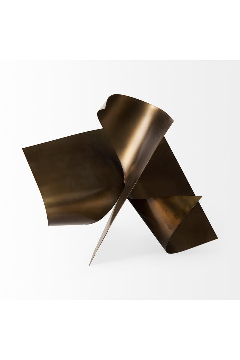 Francesca Metal Sculptural Decorative Object, Alternate, color, Metallic Gold