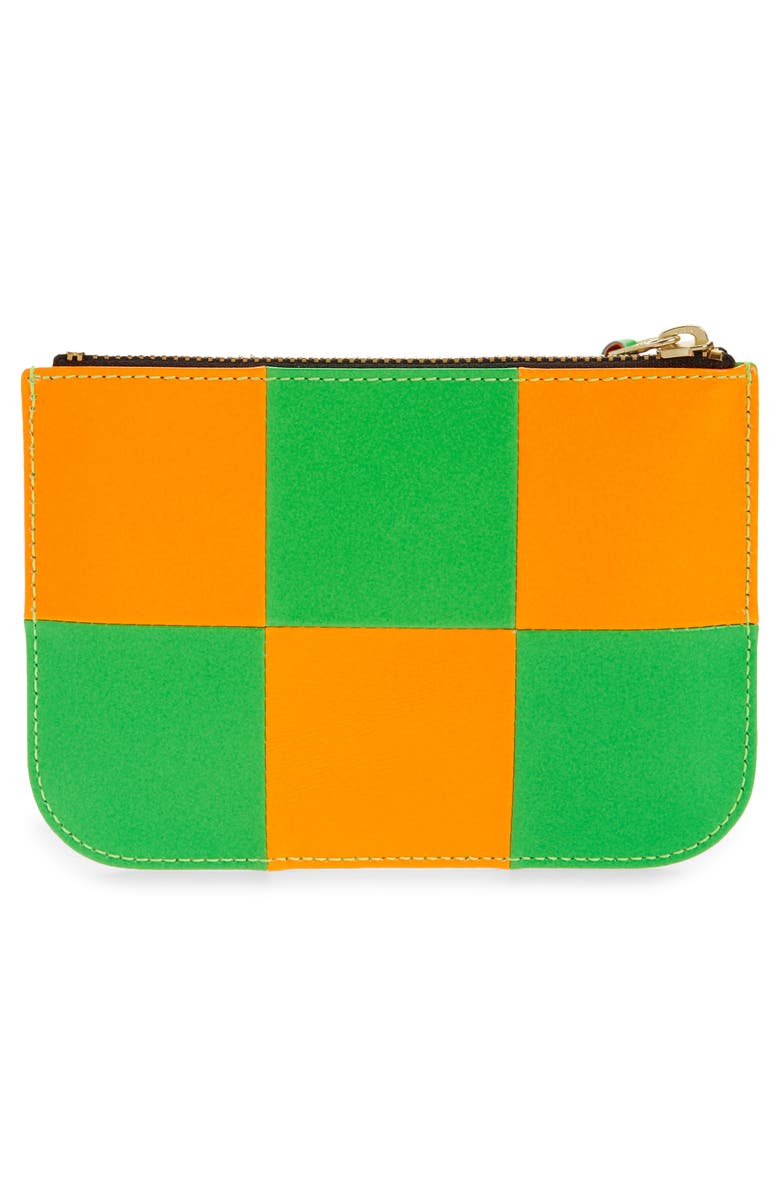 Comme des Garçons Wallets Small Fluo Squares Leather Pouch, Alternate, color,