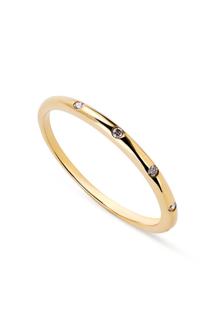 Gold Band Ring - Diamond Station Ring, Main, color, Gold