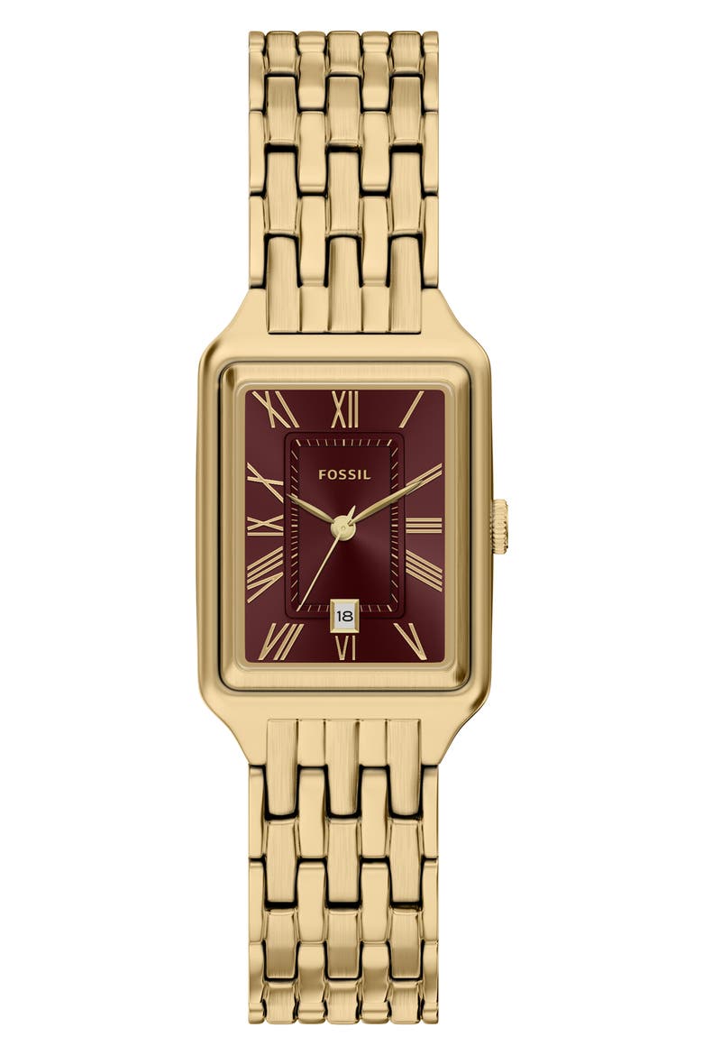 Raquel Goldtone Bracelet Watch, 23mm x 38mm, Main, color, GOLD