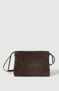 Brunello Cucinelli Pouch bag in suede with monili