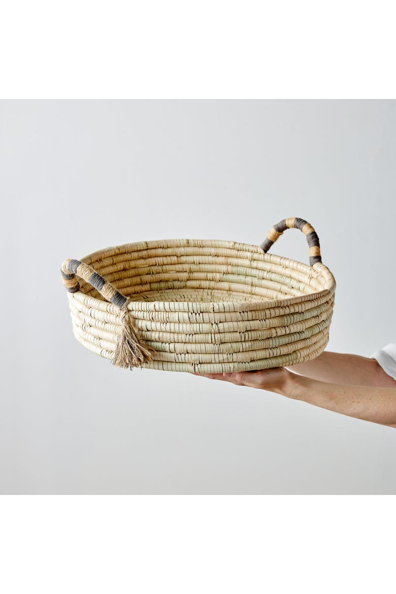Natural Banded Betty Tray with Tassel, Main, color, Natural - Small