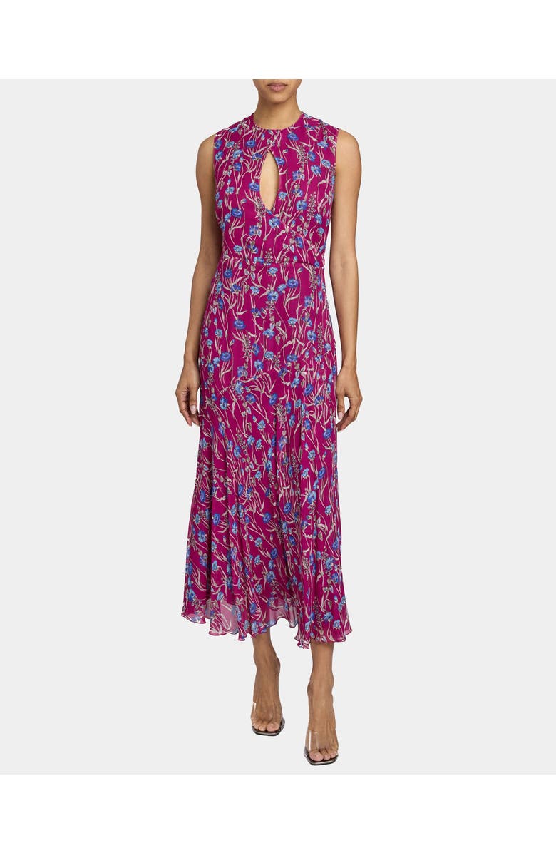 Santorelli KAY Sleeveless Fit and Flare Keyhole Midi Dress in Floral Georgette, Alternate, color, 