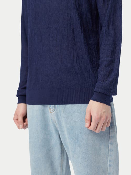 Gobi Mongolian Cashmere Light Silk Cashmere Sweater In Navy Blazer
