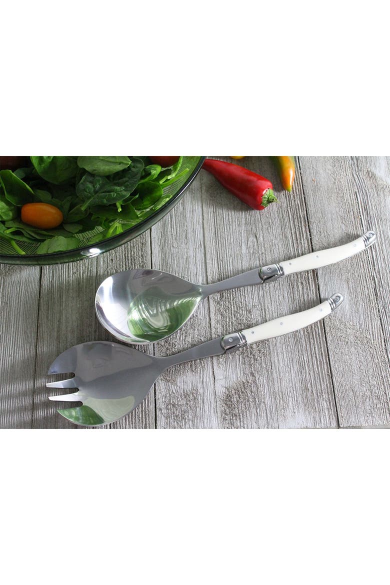 2-Piece Laguiole Faux Ivory Salad Servers, Alternate, color, IVORY