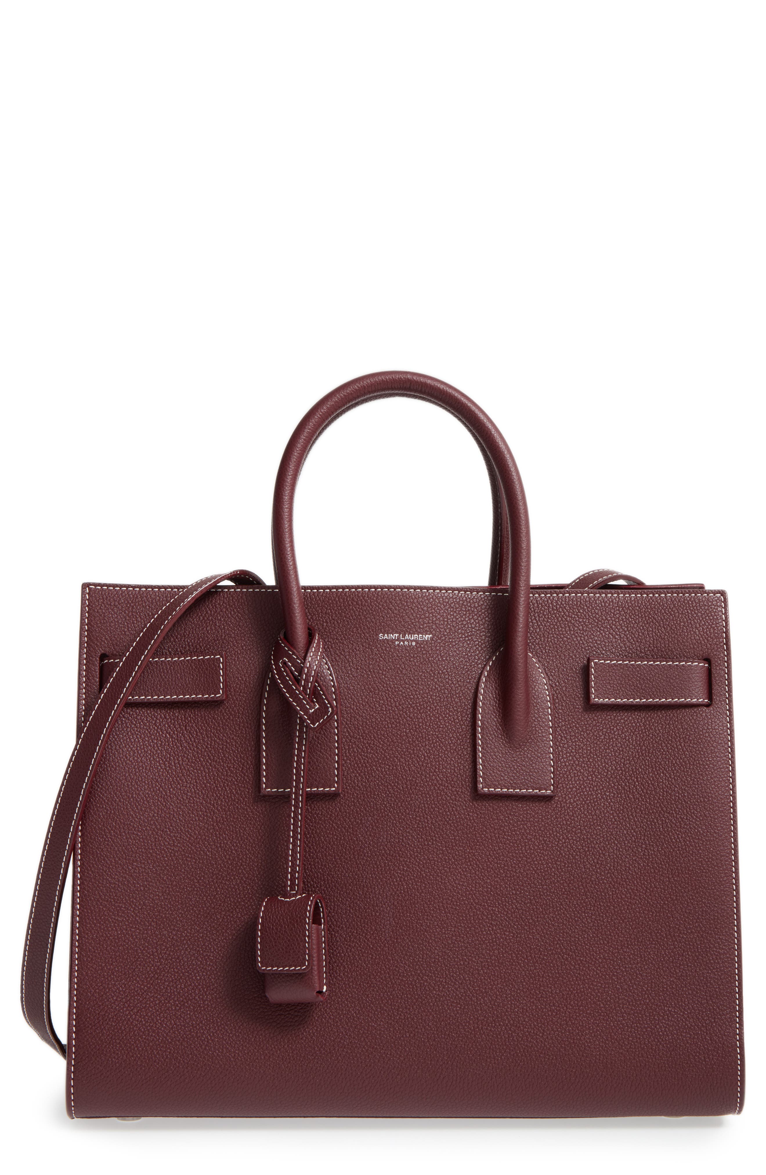 Small Sac de Jour Calfskin Leather Tote, Main, color, ROUGE LEGION