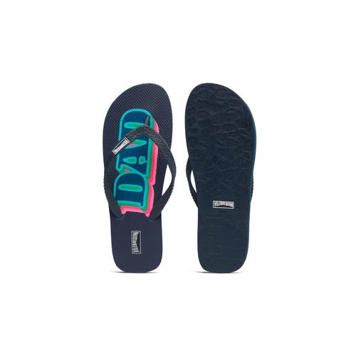 Vilebrequin Dad And Son Flip Flops In Bleu Marine