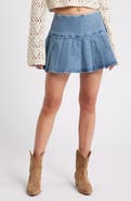 BP. Pleated Denim Miniskirt