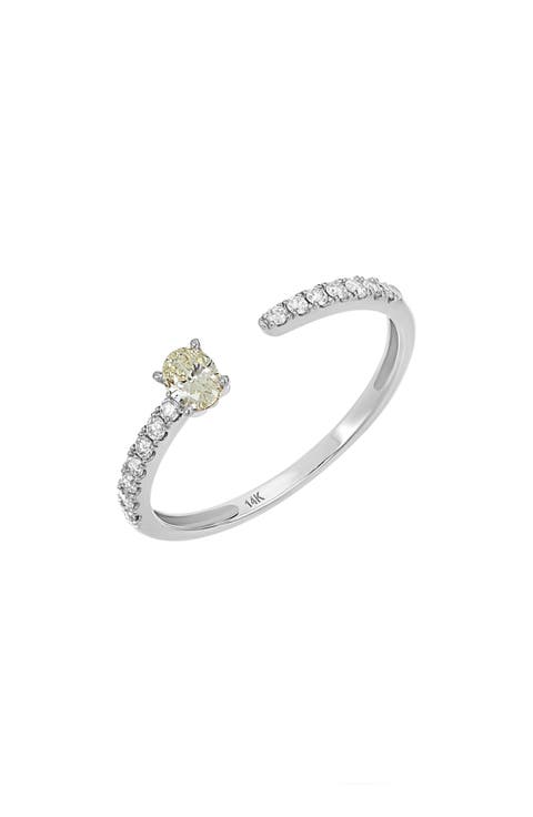 Oval Center Diamond Cuff Ring - 0.31ct. (Nordstrom Exclusive)