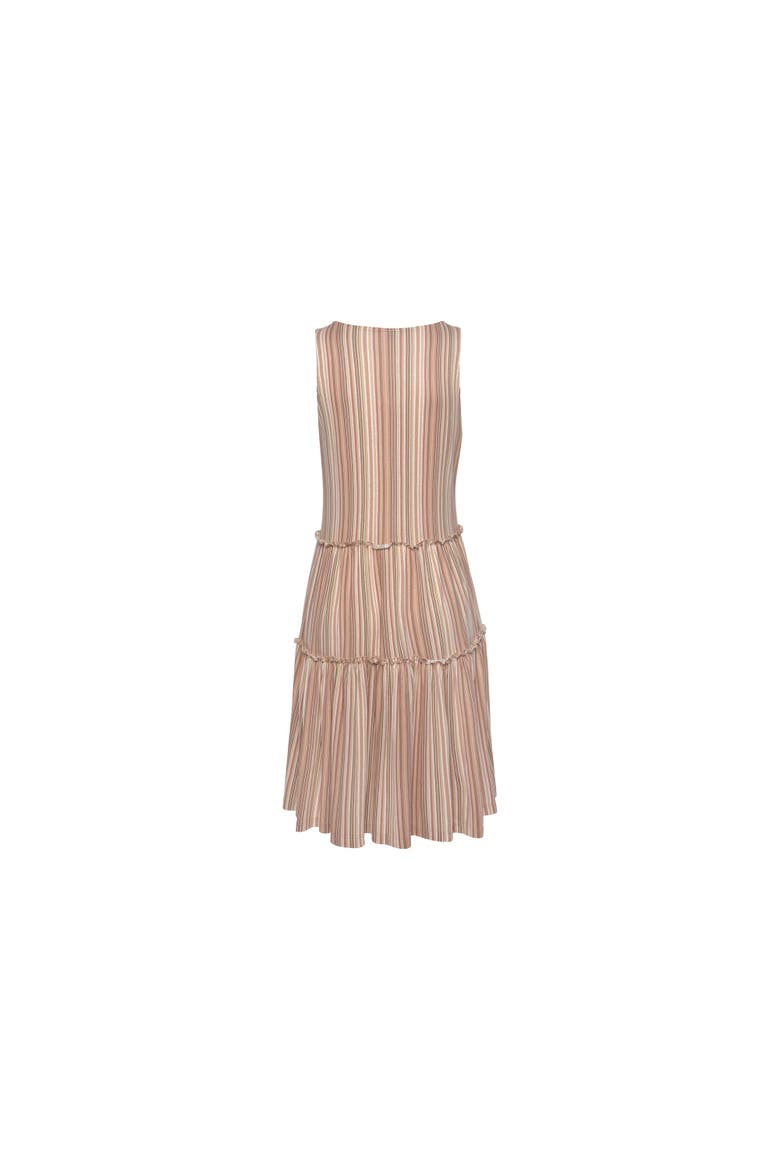 Flowy Tiered Dress, Alternate, color, Brown White Striped