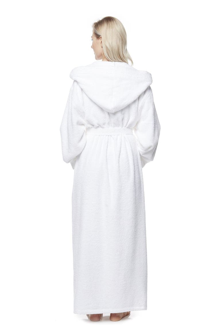 Pacifica Women's Cotton Full Length Hooded Bathrobe, Alternate, color, White