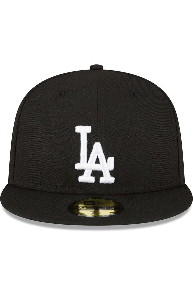 New Era Men's New Era Black Los Angeles Dodgers Sidepatch 59FIFTY Fitted Hat, Alternate, color, 