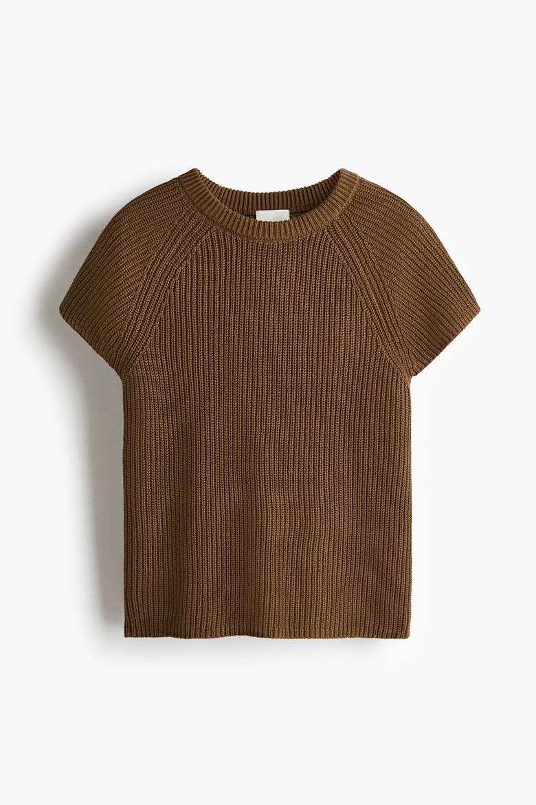 Knit Top, Alternate, color, Brown