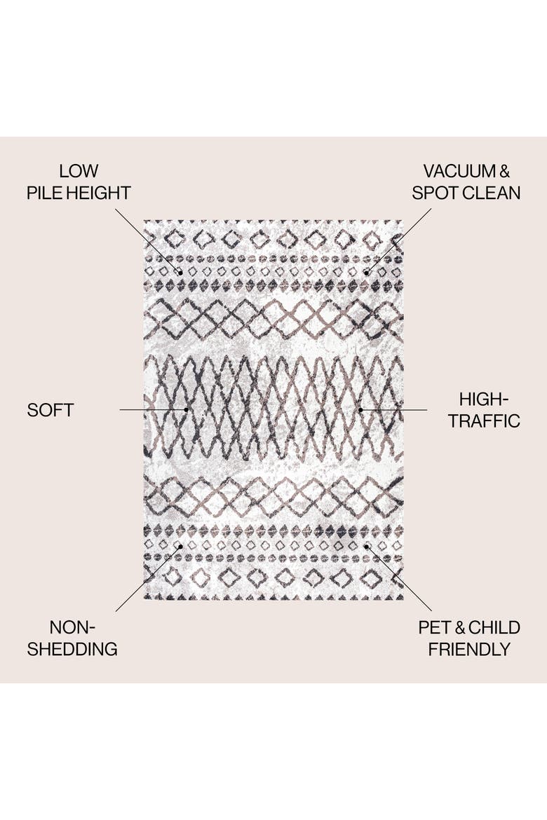 Aksil Moroccan Diamond Area Rug, Alternate, color, Ivory/Brown