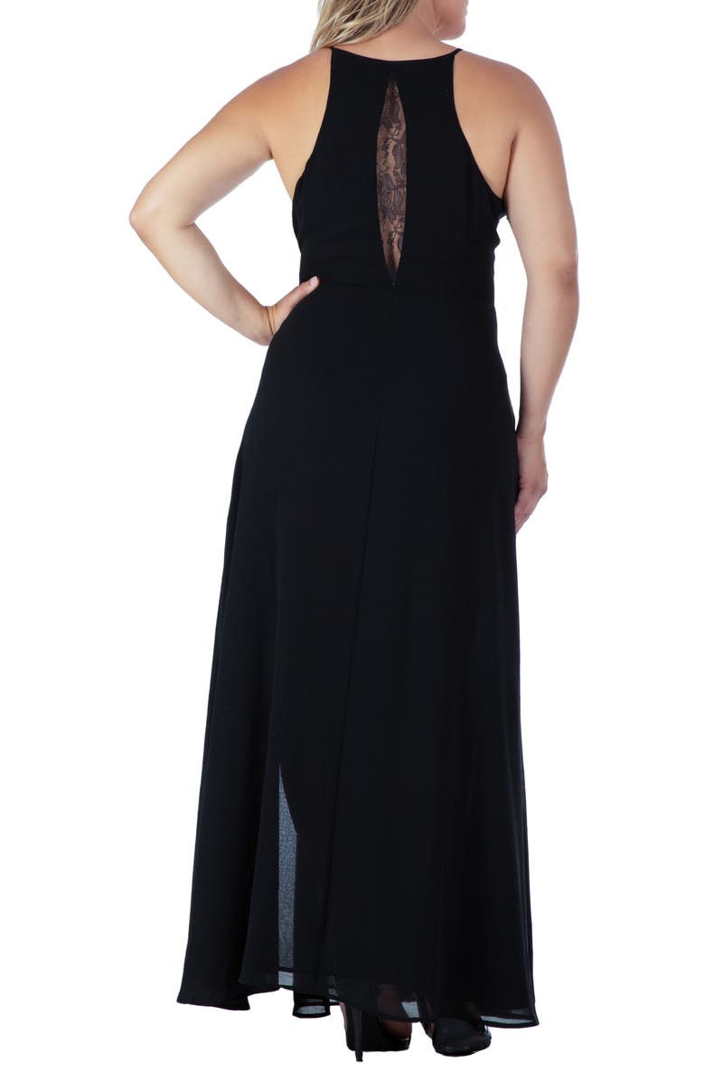 Standards & Practices Lace Detail Maxi Dress, Alternate, color, Black