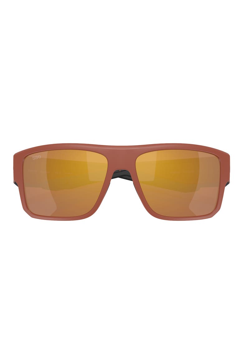 Taxman 59mm Polarized Rectangular Sunglasses, Alternate, color, MATTE TERRA COTTA / GOLD 580G