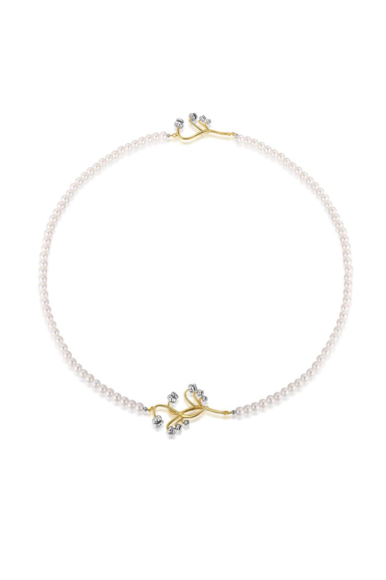 Lily of the Valley Pearl Necklace, Main, color, White & Gold