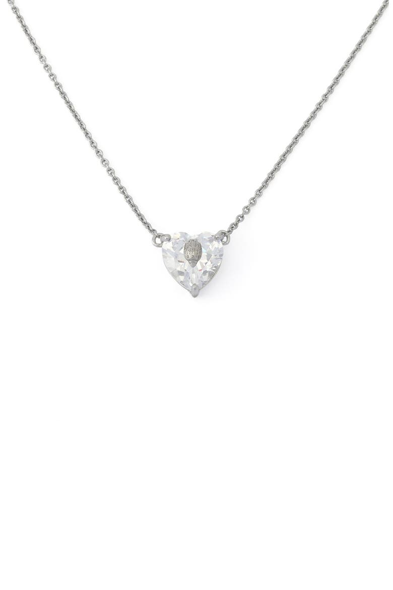 Heart Pendant Necklace, Main, color, RHODIUM/ CRYSTAL