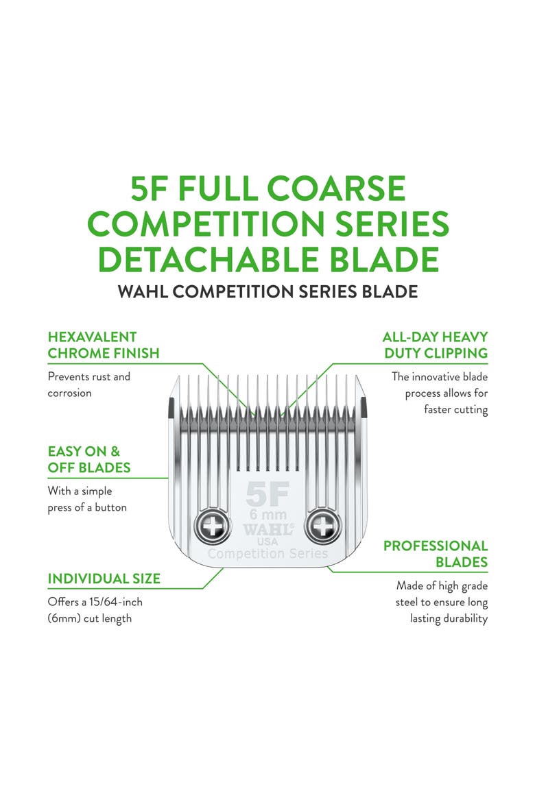 5F full coarse detachable blade with 15/64-inch cut length, Alternate, color, Chrome