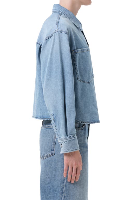 Agolde Juna Denim Button-up Shirt In Blue