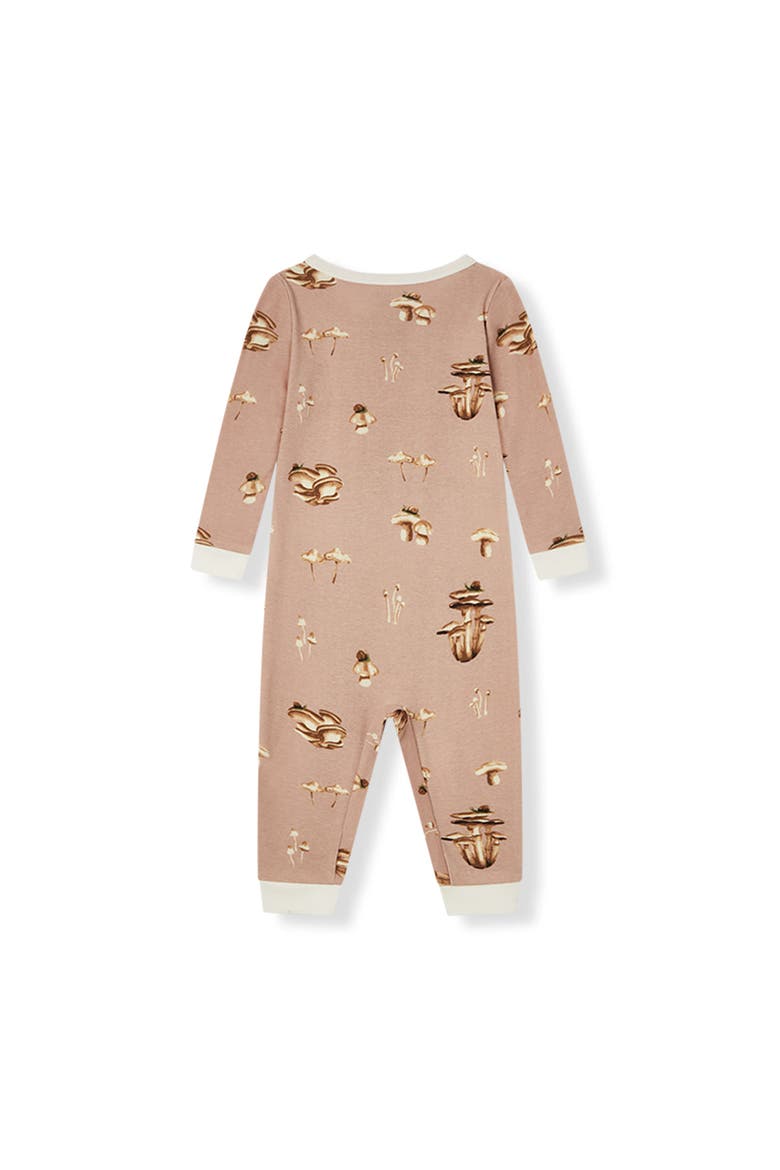 Organic Cotton Zipper Pajama, Alternate, color, Mushroom