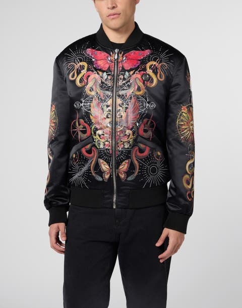 Printed Nylon Bomber Tattoo Men