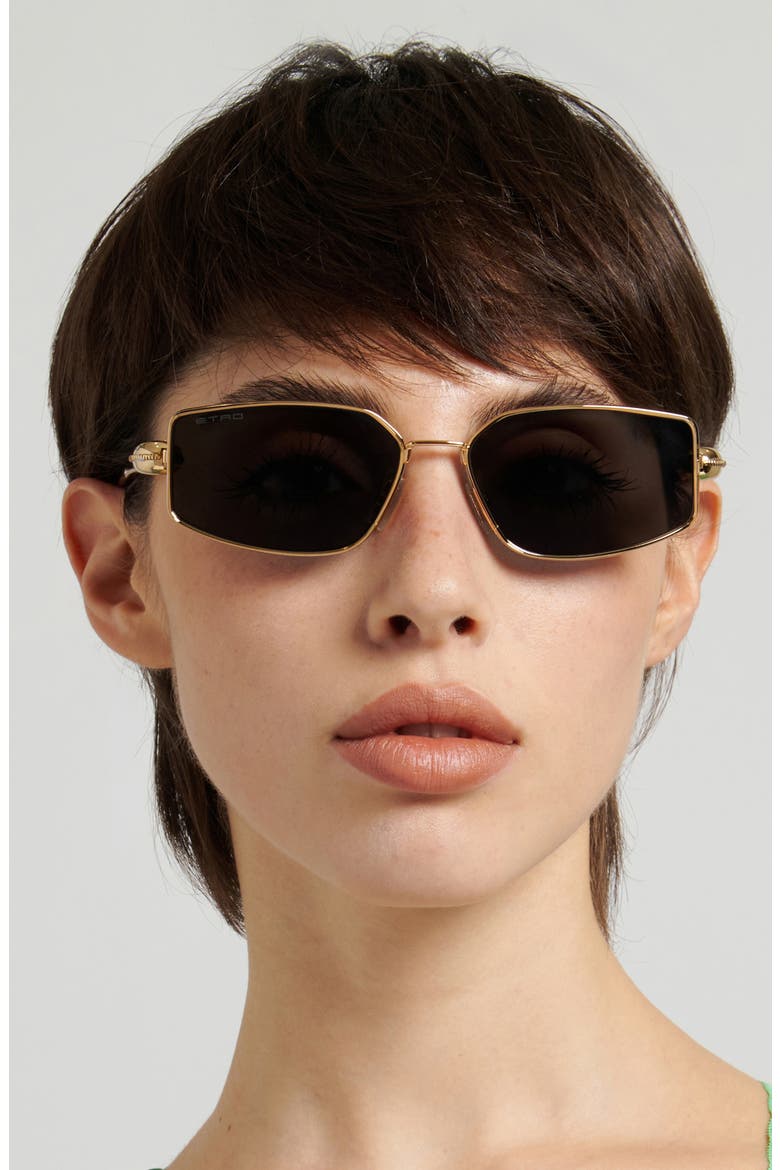 59mm Rectangular Sunglasses, Alternate, color, ROSE GOLD/ GREY