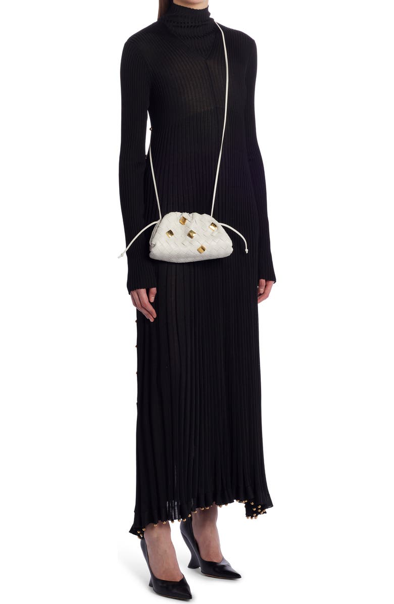 Bottega Veneta Mini Pouch Intrecciato Studded Leather Crossbody Bag, Alternate, color,