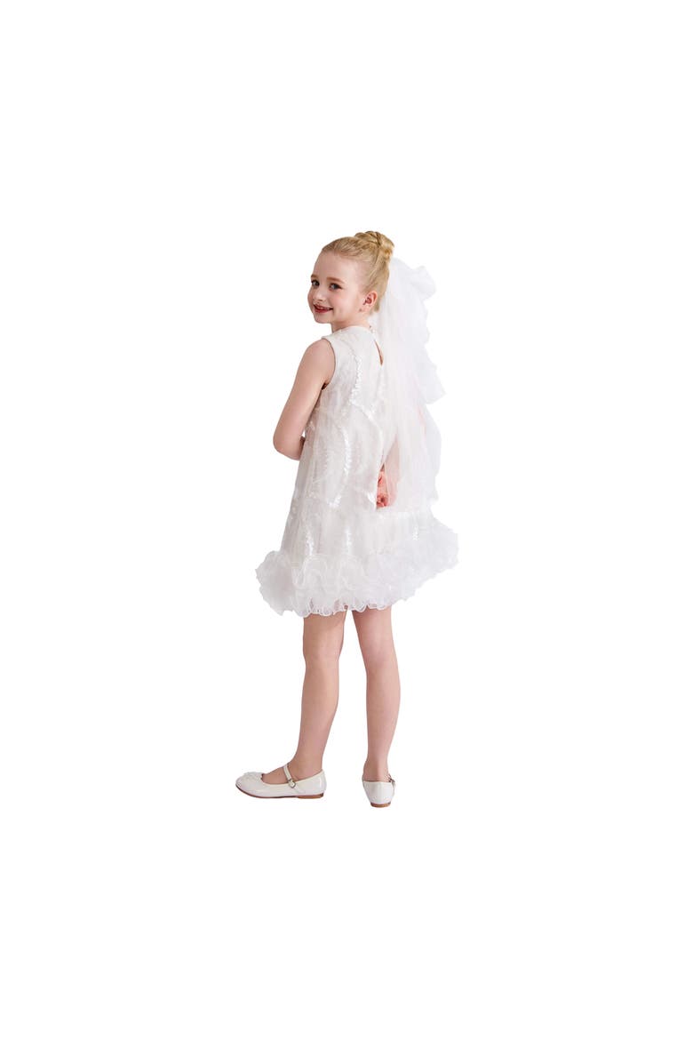 Quora Ruffle Sequin Dress, Alternate, color, White