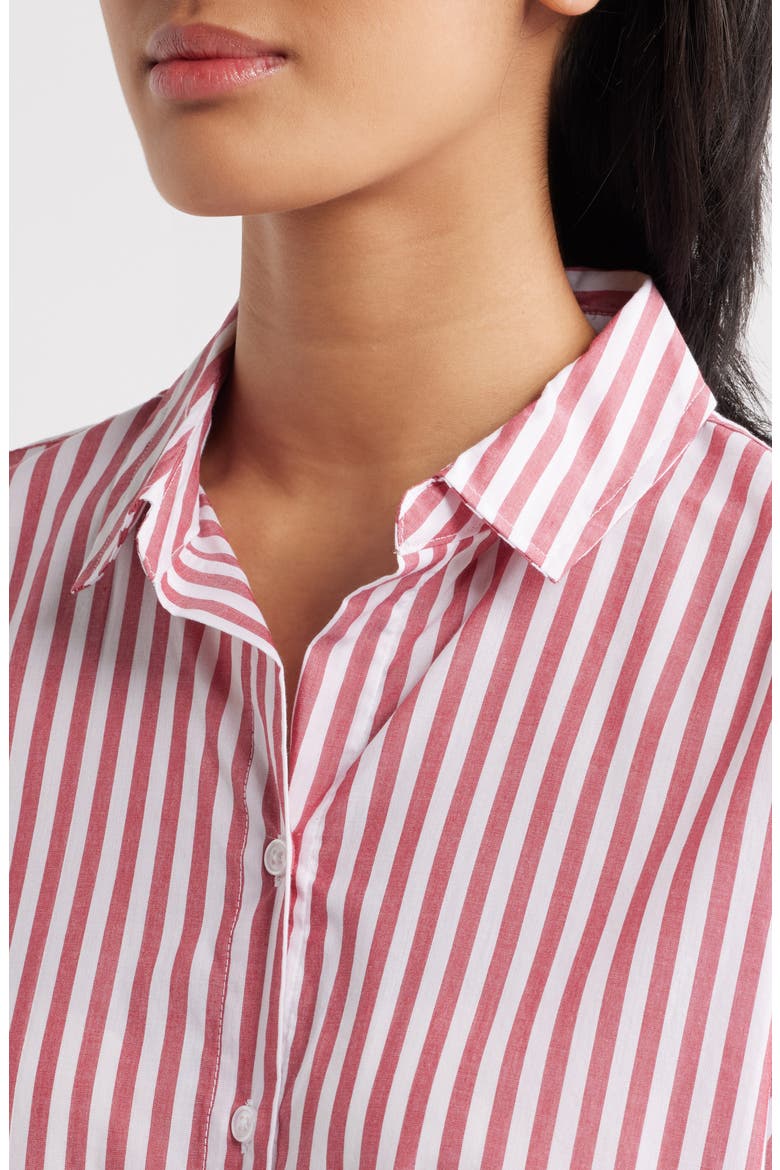 Chase Cotton & Modal Button-Up Shirt, Alternate, color, FLAMENCO