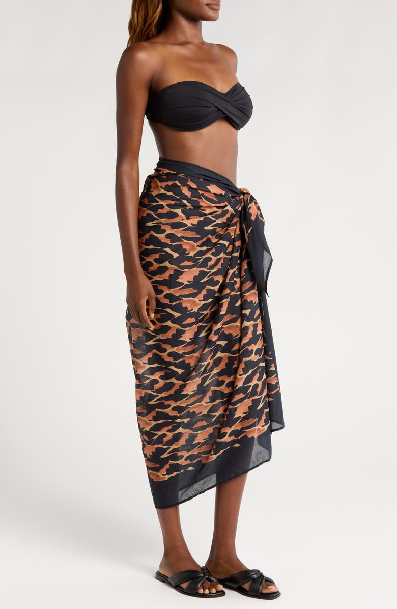 ViX Paula Hermanny Camu Print Cover-Up Sarong, Alternate, color,