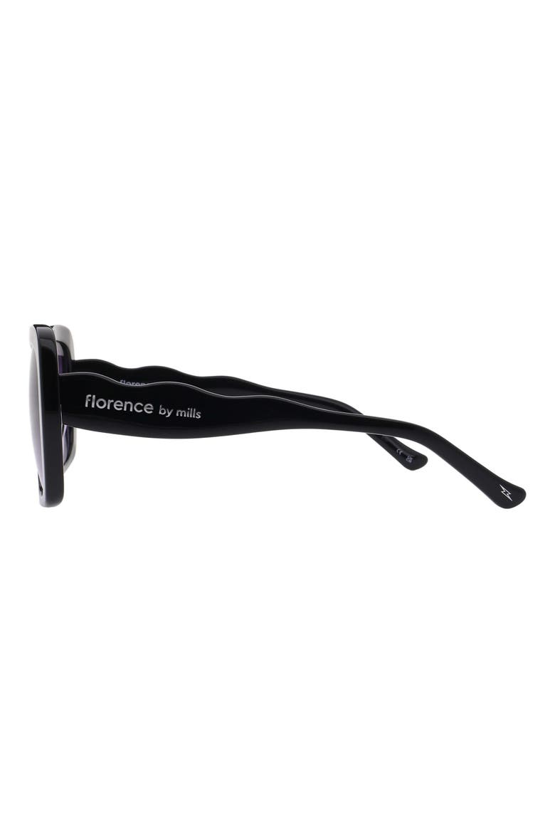 56mm Square Sunglasses, Alternate, color, GLOSS BLACK