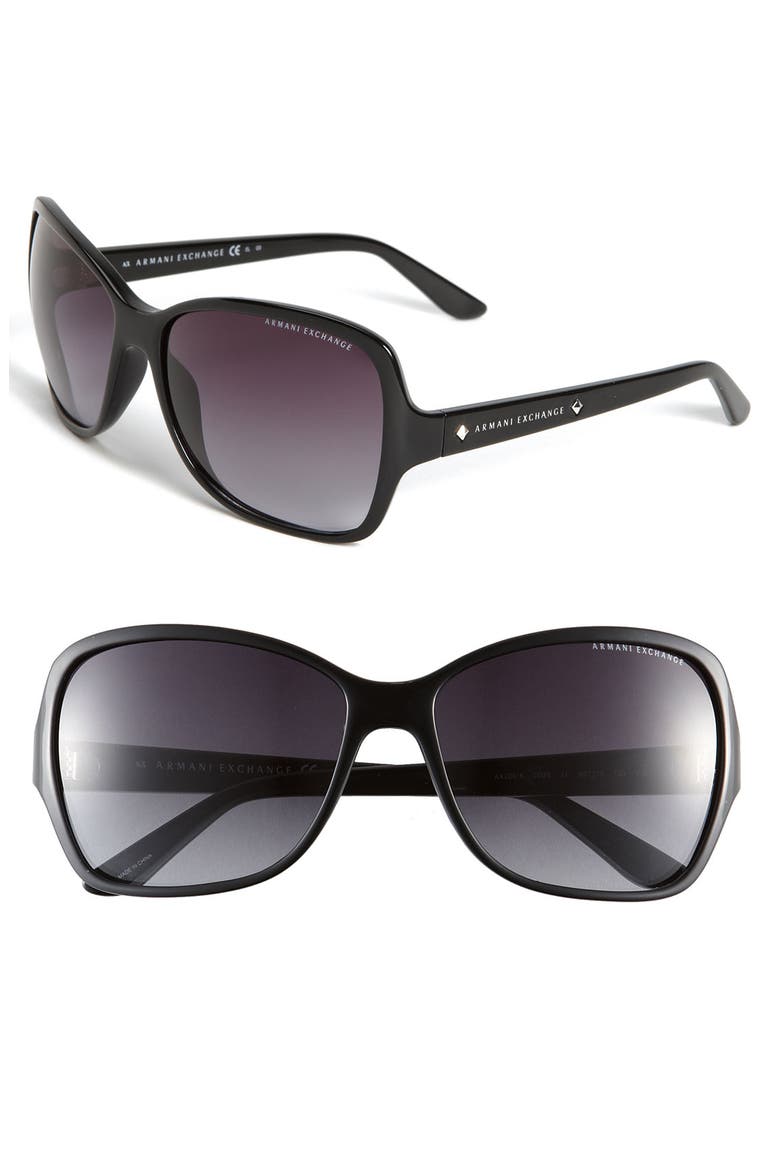 Square Sunglasses, Main, color, BLACK