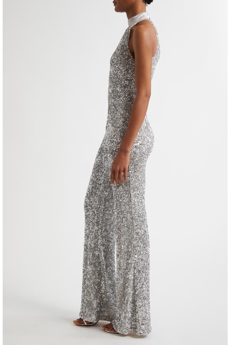 Cataline Sequin Jumpsuit, Alternate, color, SILVER