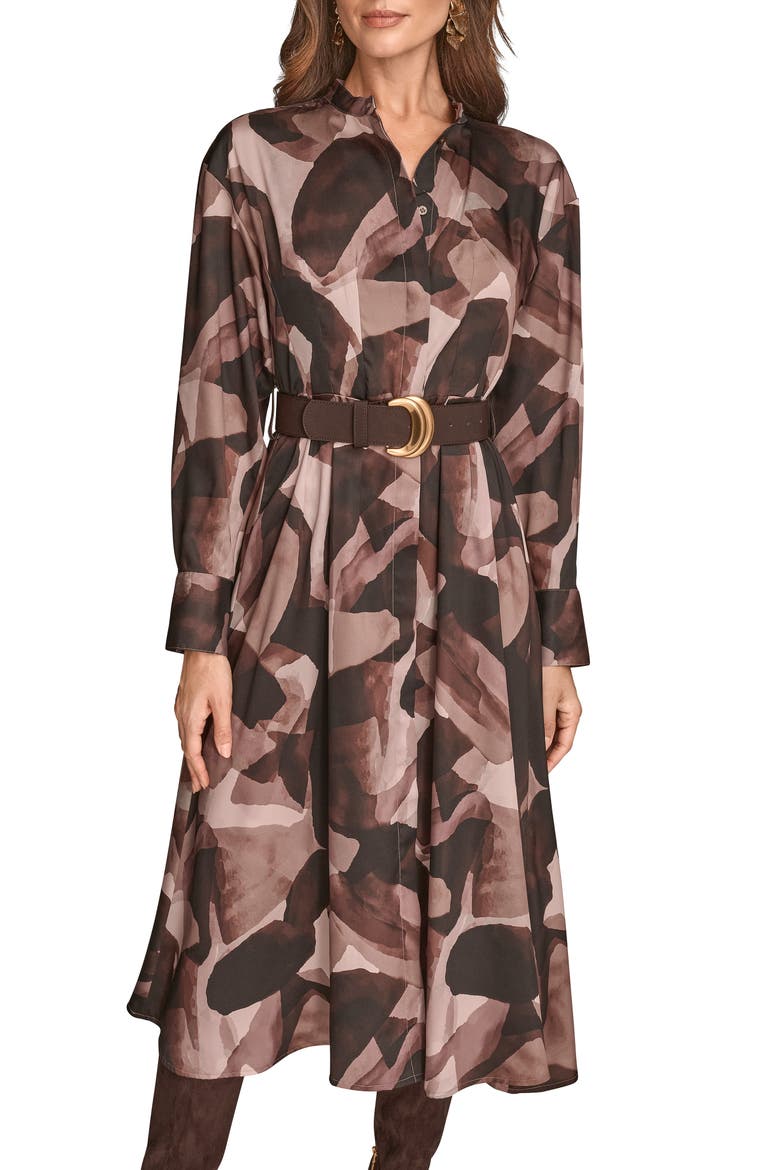 Abstract Print Long Sleeve Shirtdress, Alternate, color, NOLITA MULTI